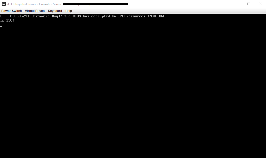 Firmware bug HP Corrupted Hw-PMU Resources